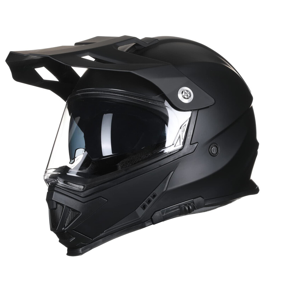 Triangle Integralhelm F R Motorrad, Atv, Dirtbike, Dualsport, Offroad, F R Herren, Dot-Gepr Ft (Gro , Mattschwarz)-image