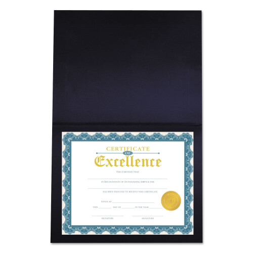 Universal Capa universal para certificado/documento 76897 8 1/2 x 11 / 8 x 10 / A4 Navy 6/PK 2