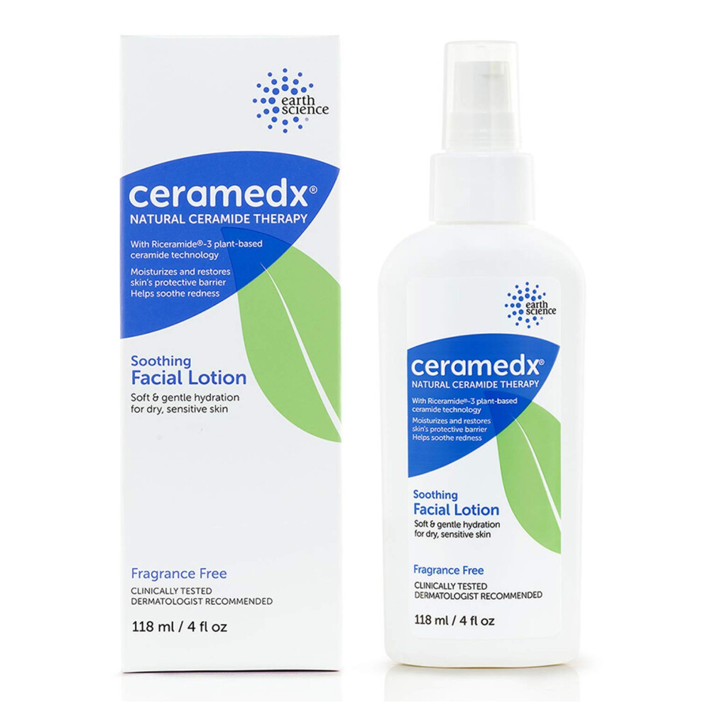 Ceramedx - Soothing Facial Lotion Natural Ceramide Lotion For Dry Sensitive Skin Cruelty Free Vegan & Fragrance Free 4 Fl Oz