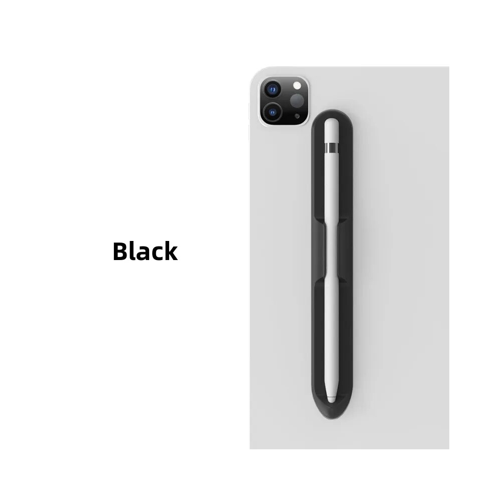 (Black) Pencil Holder Silicone Tablet Stylus Pen Slot For Black 967854372649