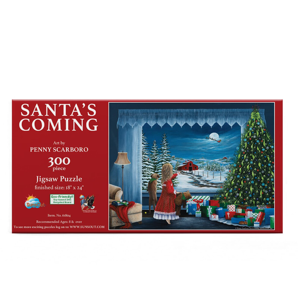 Sunsout Inc Santa's Coming 300-Teiliges Puzzle Von K Nstlerin: Penny Scarboro Fertige Gr E 18 X 24 Zoll, Weihnachten Mpn# 61804-image