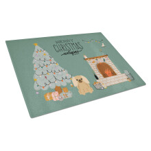 Caroline's Treasures CK7667LCB Fawn Sable Pekingese Christmas Everyone Glasschneidebrett, groes dekoratives Schneide- und Servierbrett aus gehrtete