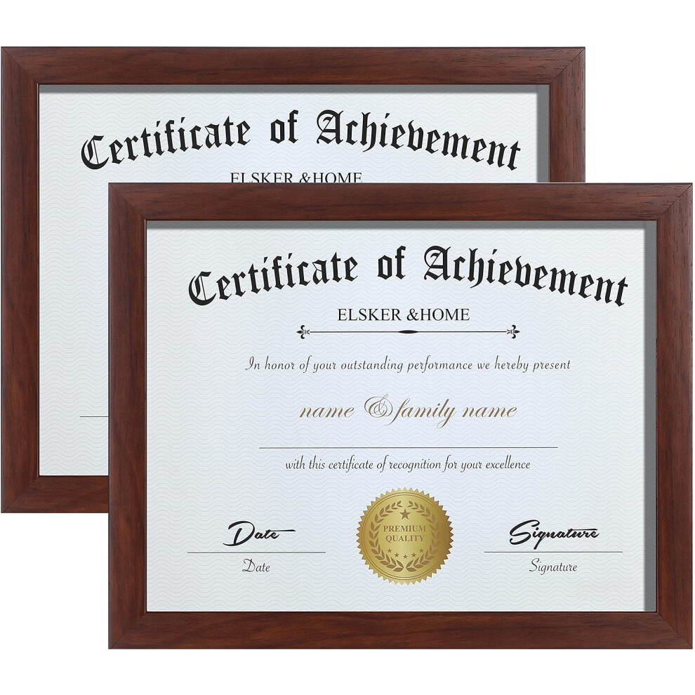 Marco Para Certificado Elsker&Home De 8,5 X 11 Pulgadas - Color Caf Cl Sico - Para Documentos Y Certificados - Exhibe Diplomas De 8,5 X 11 Pulga-image