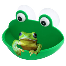 Pensino Frog Habitat Frog Dish Holder med sugekopper s?de fr? Terrarium Decor Fish Tank Decoration til Tree Frog Tadpole (1 Pack)