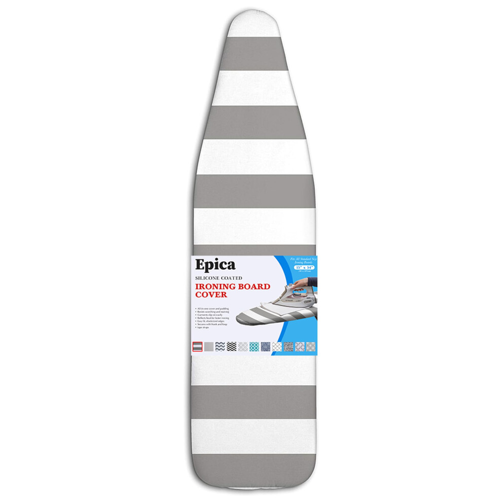 Epica Ironing Board Cover And Pad - Standard Size 15X54 Padded Ironing Board Covers Heat Reflective Coating Thick Pads Scorch & Stain Resistant Iro