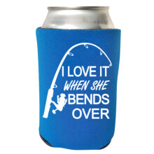 I Love It When She Bends Over Funny Can Cooler Coolie de bire de pche Plusieurs variations de couleurs Cadeau parfait pour pcheur (bleu)