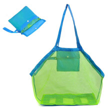 Mesh Beach Sand leget?jsposer Ekstra store sammenklappelige totes Shell Opbevaringspose Hurtigt t?r netto til b?rn v?k fra sandpool forsyninger o