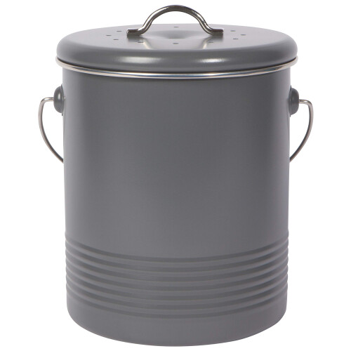 Now Designs Κάδος Compost Σαθρού Χάλυβα με Φίλτρο Άνθρακα, 8.5 ίντσες ύψος, 1.25 γαλόνι