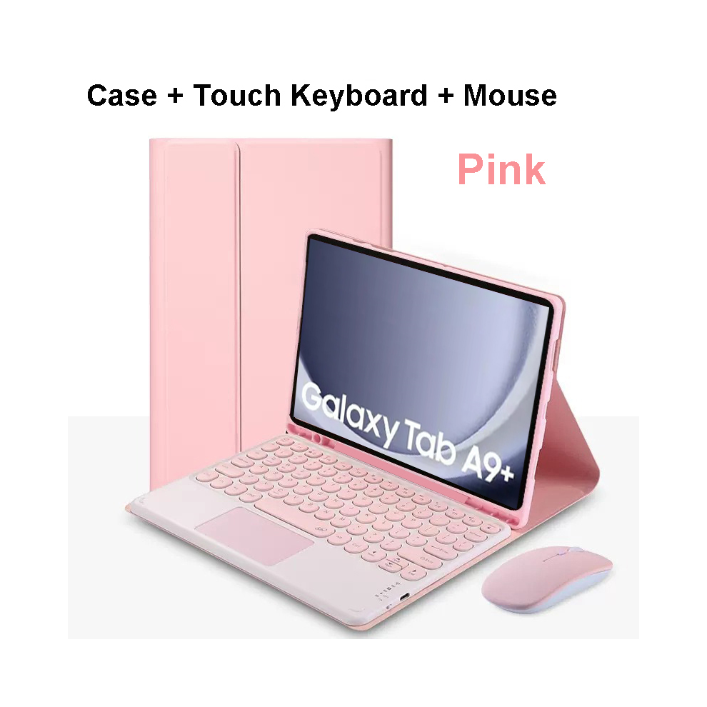 ( D, German Keyboard) For Samsung Galaxy Tab A9 Plus 11 Inch Case, Bluet Pink 967854365702