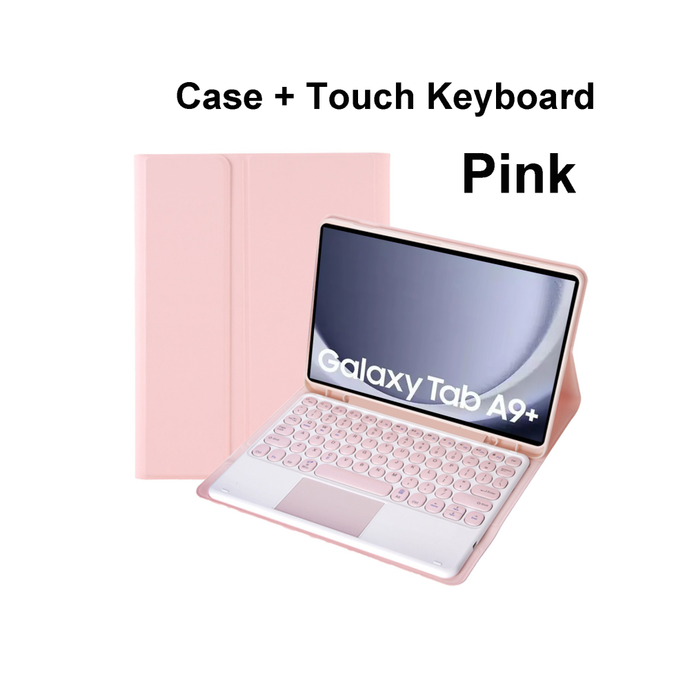 ( C, Hebrew Keyboard) For Samsung Galaxy Tab A9 Plus 11 Inch Case, Bluet Pink 967854365818