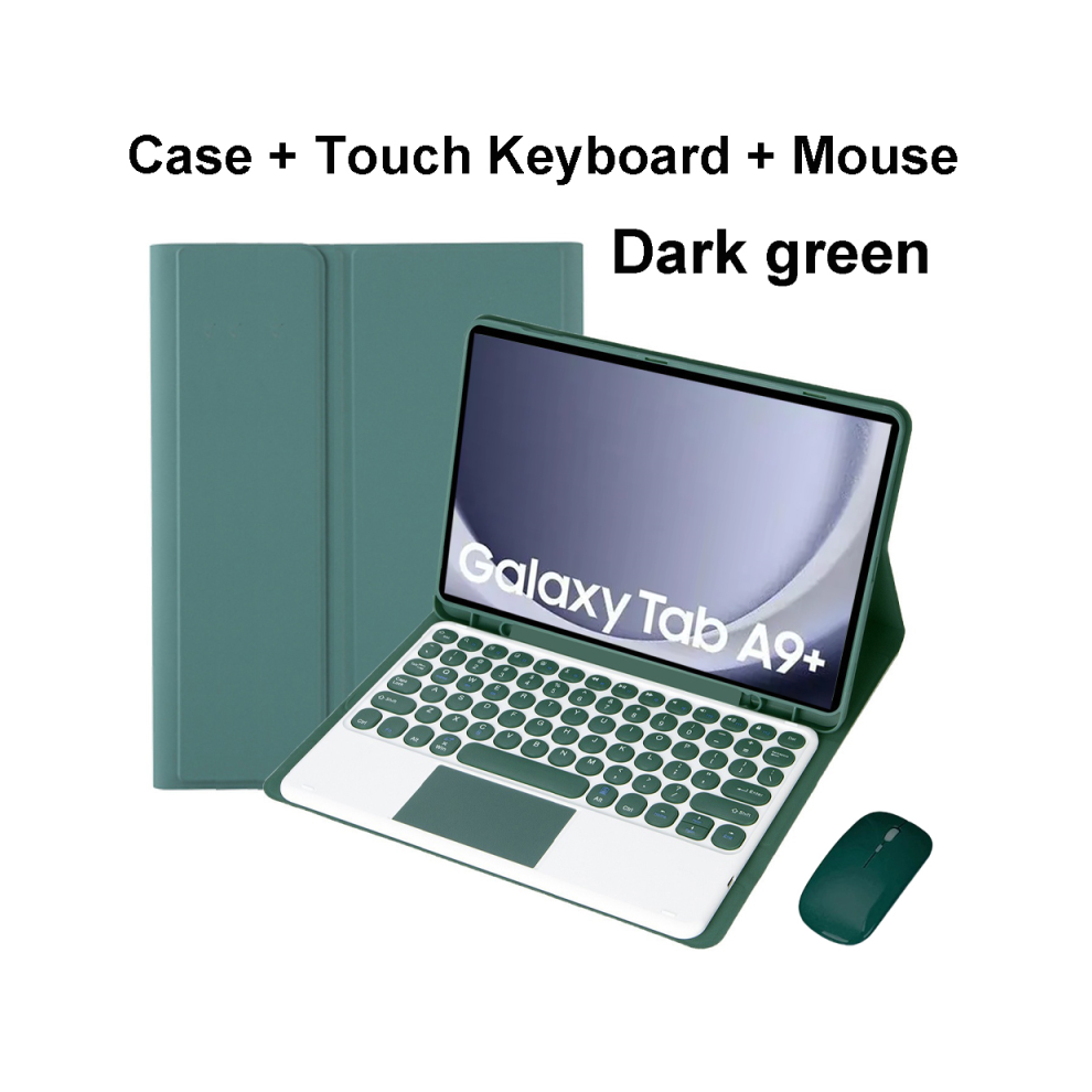 (Dark D, Portuguese Keyboard) For Samsung Galaxy Tab A9 Plus 11 Inch Case, Bluet Green 967854367010