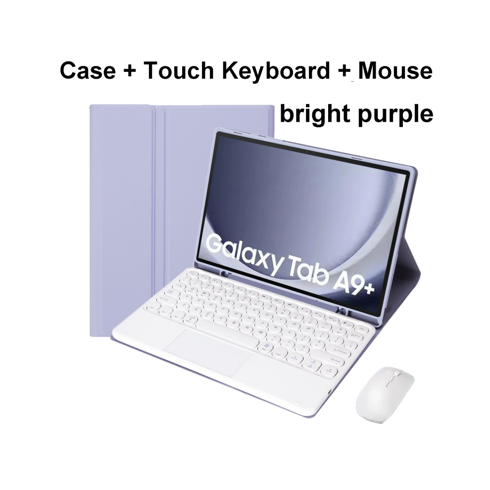 ( D, German Keyboard) For Samsung Galaxy Tab A9 Plus 11 Inch Case, Bluet Purple 967854367652