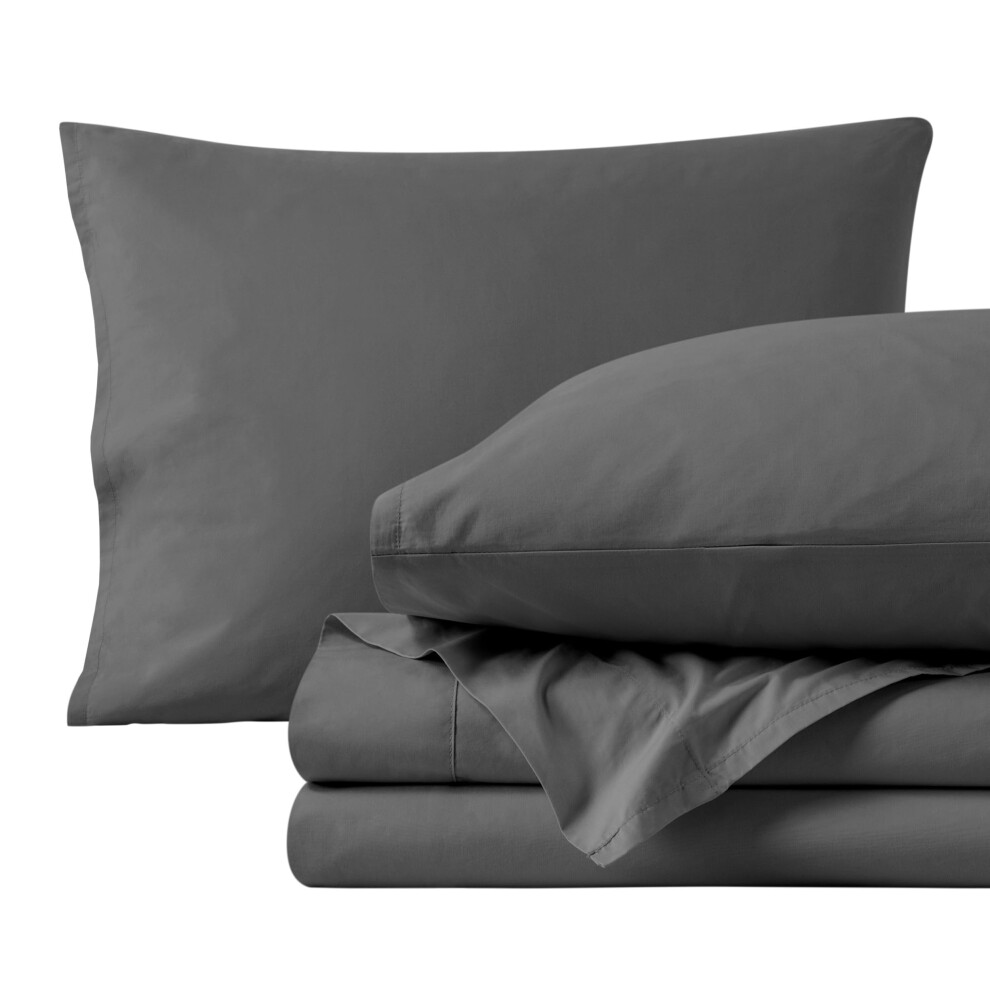 Bare Home 100% Organic Cotton King Sheet Set - Crisp Percale Weave - Cool Breathable and Hypoallergenic - Bedding Sheets & Pillowcases - Luxury
