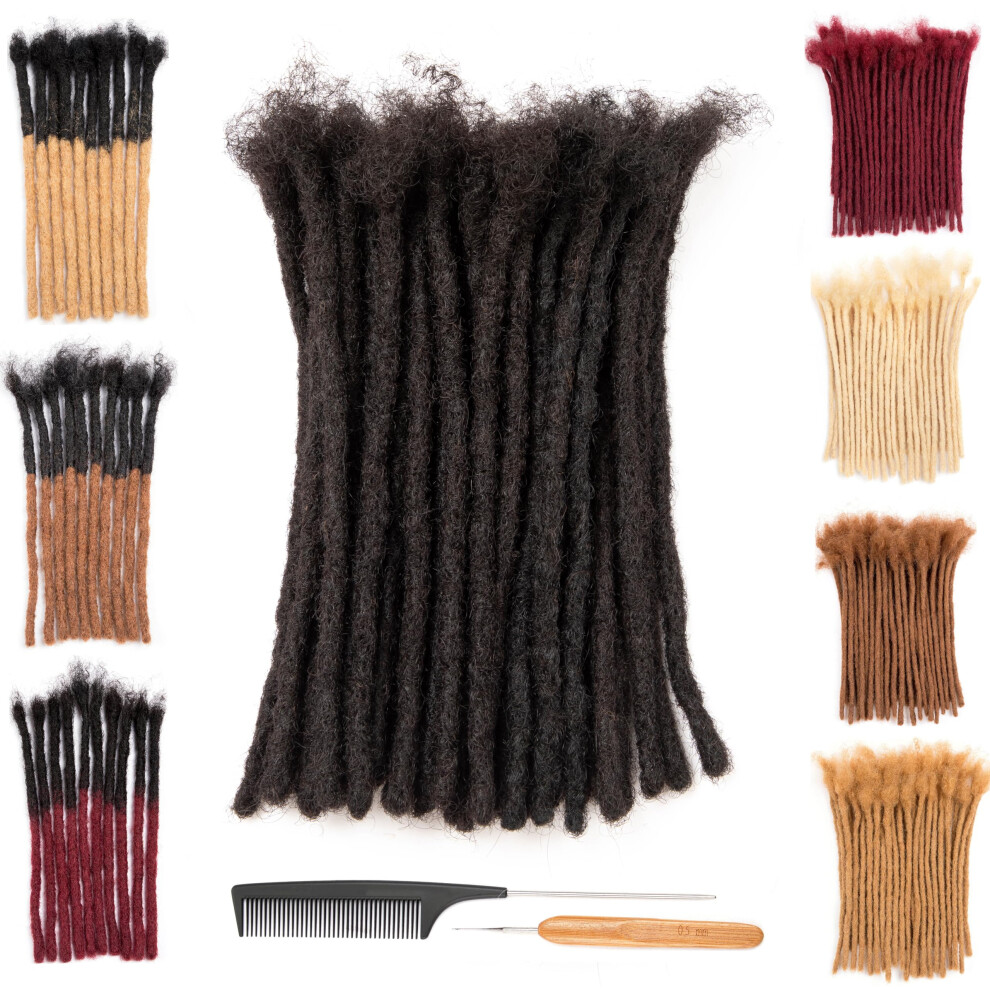 Daixi 0,6 Cm Und 0,2 Cm 0,4 Cm 0,8 Cm Optionen 4-18 Zoll 40 SträHnen 100 % Echthaar-Dreadlock-Extensions FüR MäNner/Frauen Handgefertigte Permane-image