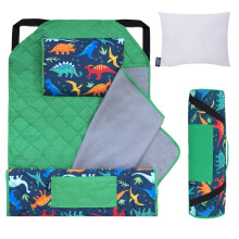 Wildkin Kids Modern slaapmatje met herbruikbaar kussen voor jongens en meisjes, perfect voor basisschoolleerlingen. Slaapmatje met elastische hoekband
