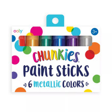 Ooly Chunkies - Barras de pintura t mpera de secado r pido para ni os de 2 a 4 a os (6 colores met licos)