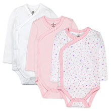 HonestBaby unisex vauvan 3-pakkaus luomupuuvillainen pitk hihainen kimono-body- ja taapero T-paitasetti Love Dot 0-3 kuukautta USA