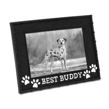 Isaac Jacobs Bilderrahmen Sentiments Dog Best Buddy aus Kunstharz, 10,2 x 15,2 cm, horizontaler Andenken-Fotorahmen mit Staffelei und Aufhngelasch