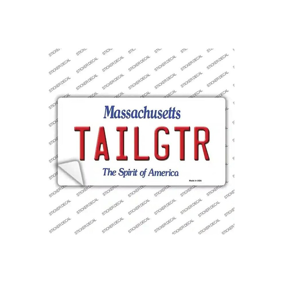 Smart Blonde Lp-3680S-L Tailgtr Massachusetts Novelty Sticker Decal - Large 792636311017