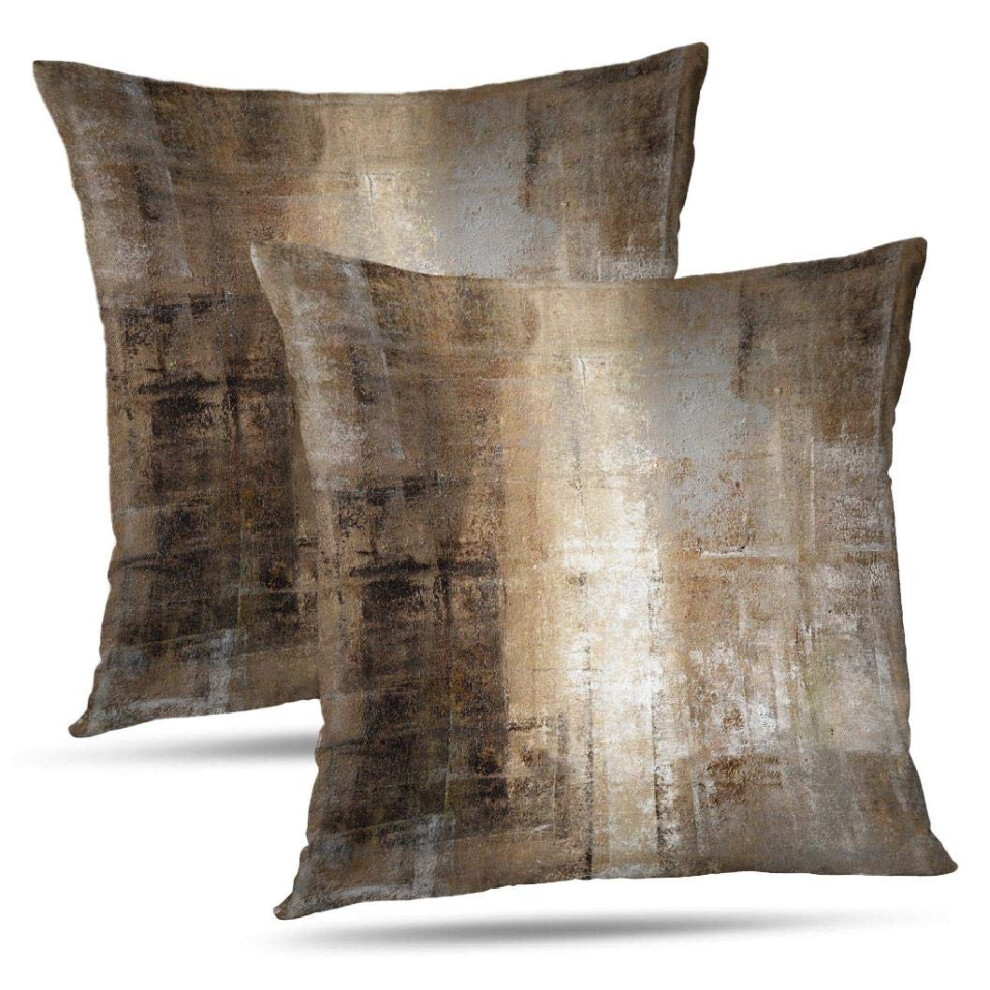 Alricc Taupe Art Abstrait Housse de Coussin Galerie Moderne D   coratif Coussins Housse de Coussin pour Chambre Canap    Salon 20 x 20 Pouces Lot de 2