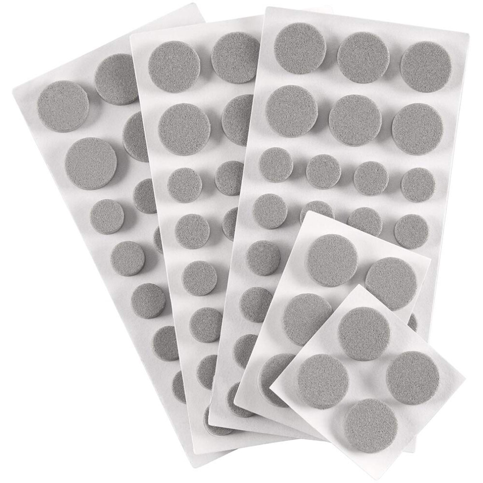 Softtouch Assorted Round Self-Stick Noise Dampening Foam Cabinet Bumpers 100 Pack Gray 100 Piece 074523421116