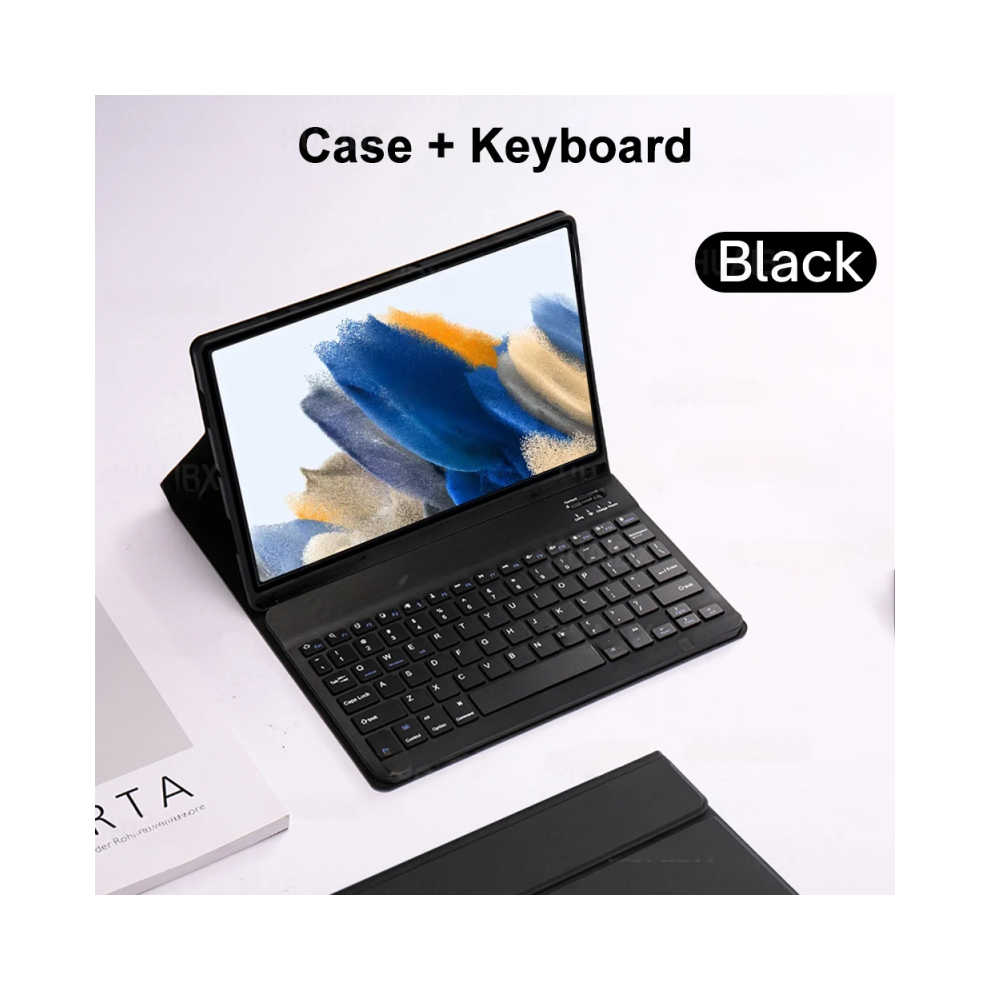 ( A, Hebrew Keyboard) For Galaxy Tab A8 10.5 Inch Case With Keyboard, De Black 967854381283