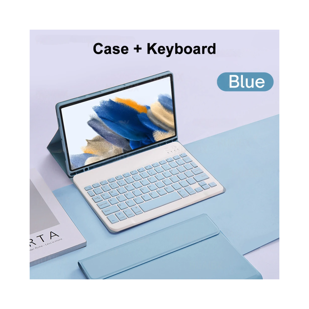 ( A, French Keyboard) For Galaxy Tab A8 10.5 Inch Case With Keyboard, De Blue 967854381757