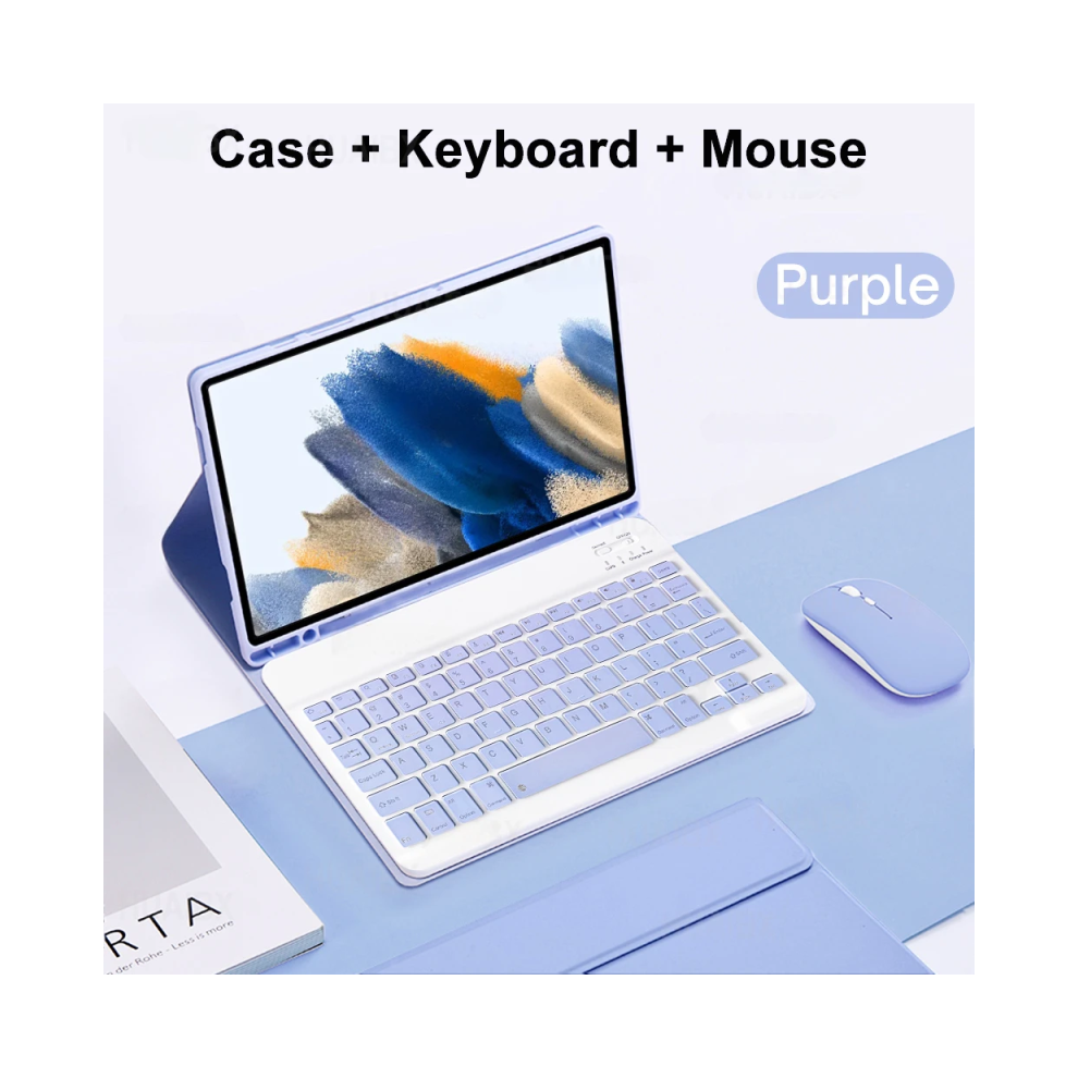 ( B, French Keyboard) For Galaxy Tab A8 10.5 Inch Case With Keyboard, De Purple 967854382181