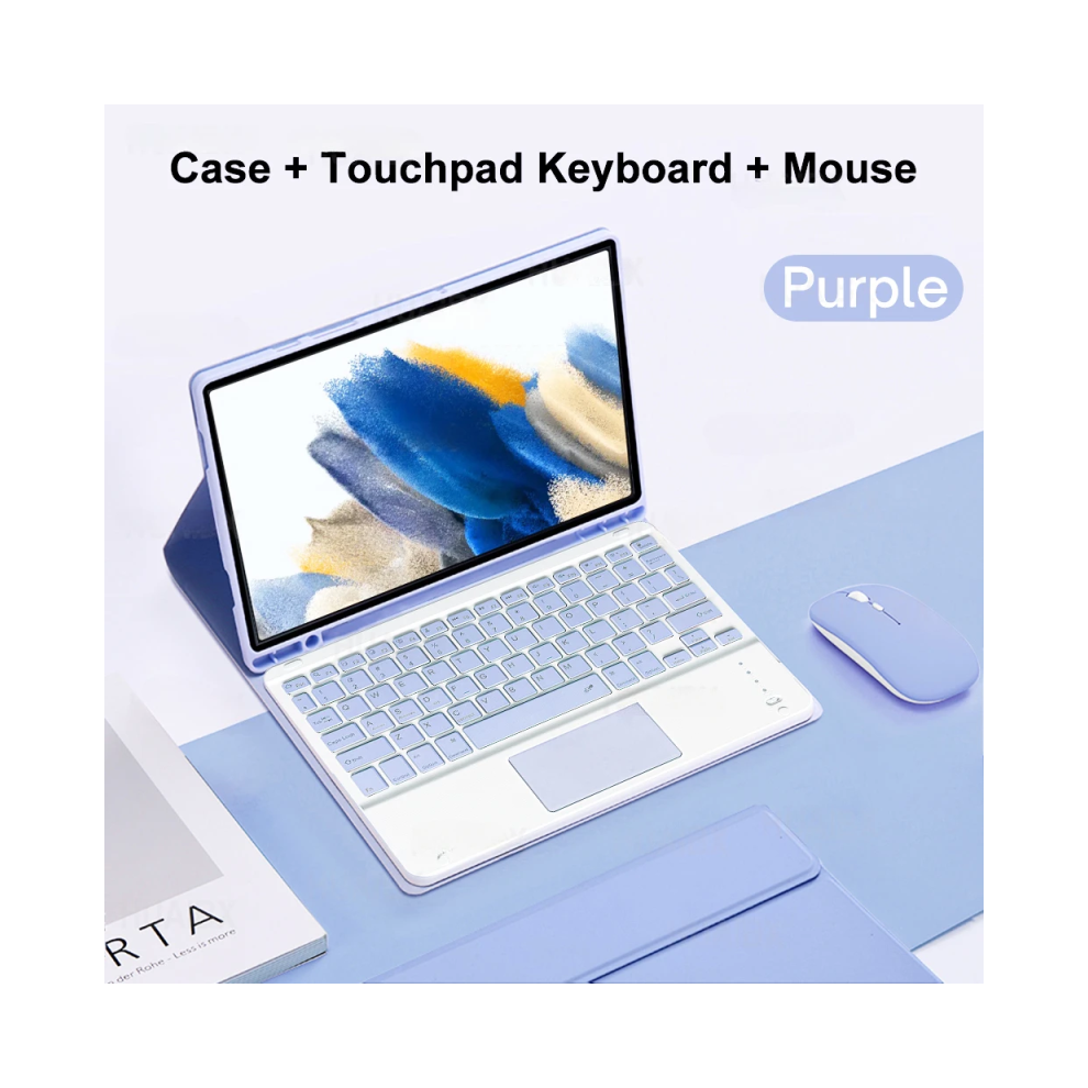 ( D, French Keyboard) For Galaxy Tab A8 10.5 Inch Case With Keyboard, De Purple 967854382266