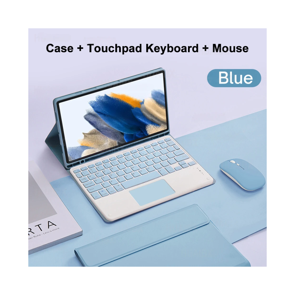 ( D, Korean Keyboard) For Galaxy Tab A8 10.5 Inch Case With Keyboard, De Blue 967854382334