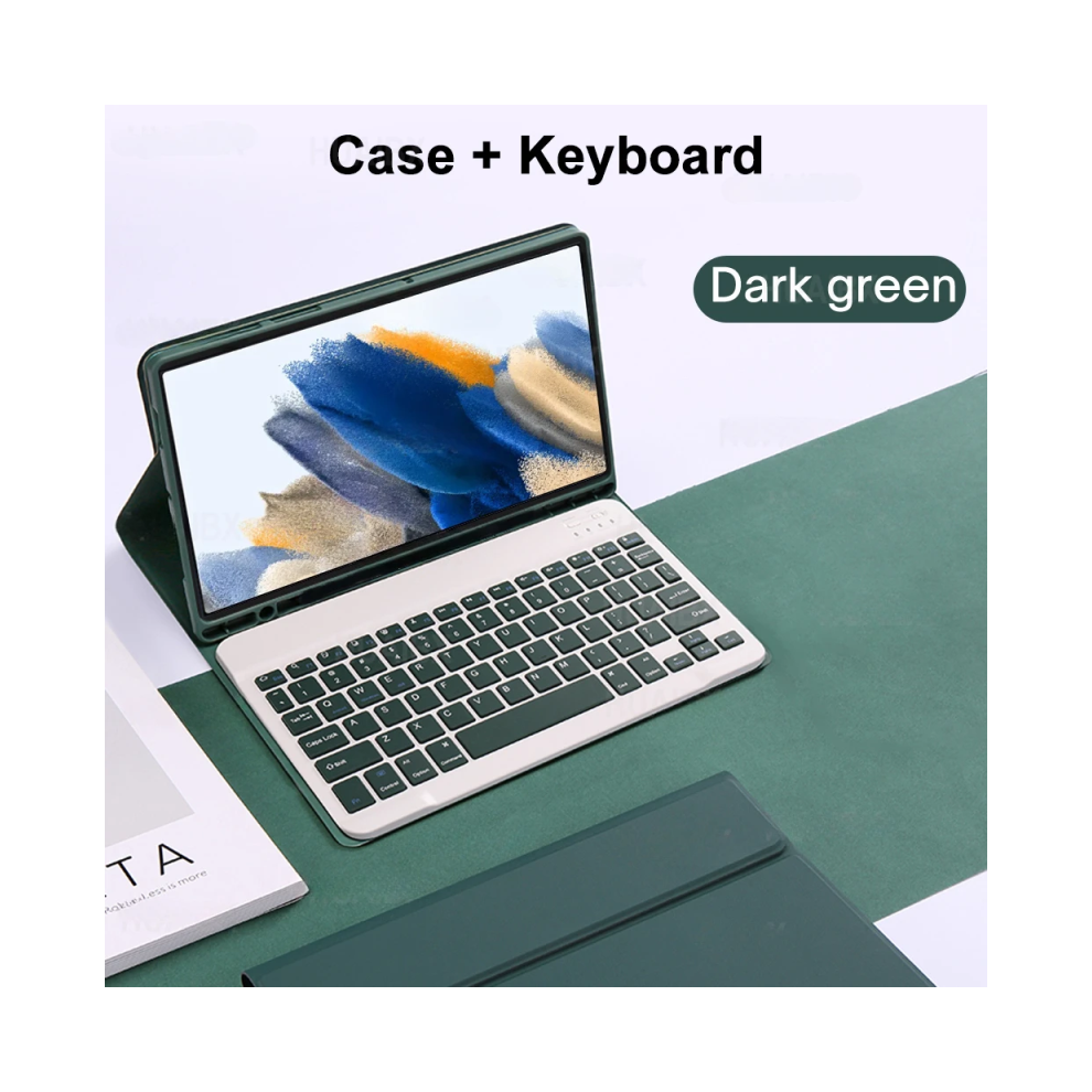 (Dark A, Korean Keyboard) For Galaxy Tab A8 10.5 Inch Case With Keyboard, De Green 967854382457