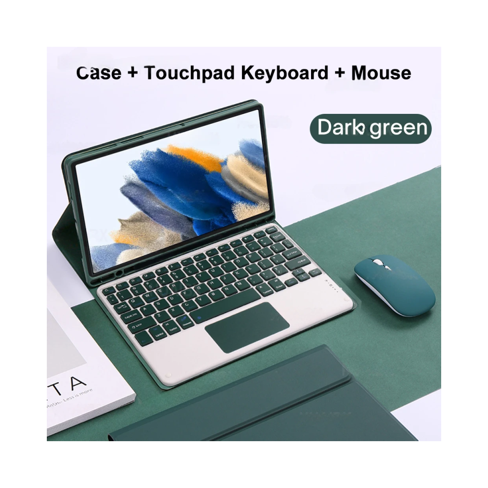 (Dark D, Korean Keyboard) For Galaxy Tab A8 10.5 Inch Case With Keyboard, De Green 967854383133
