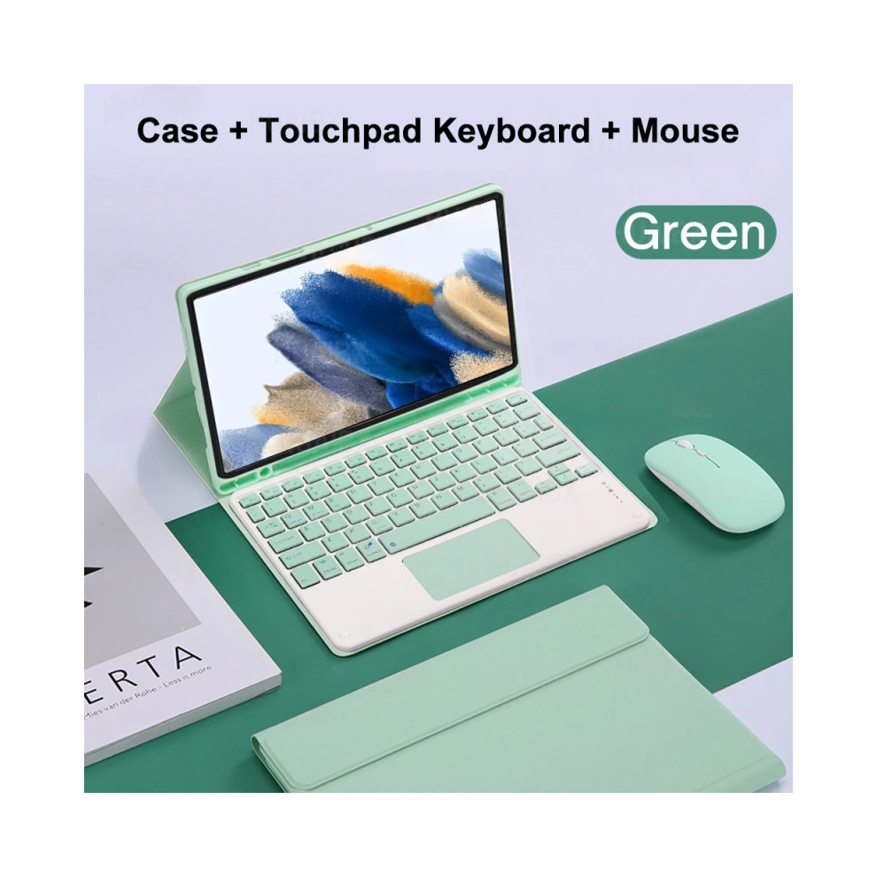 ( D, English Keyboard) For Galaxy Tab A8 10.5 Inch Case With Keyboard, De Green 967854383515