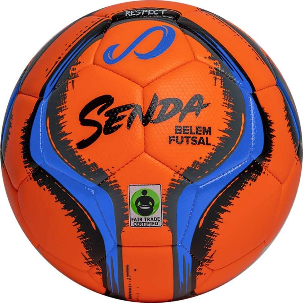 Senda Belem Training Futsal Ball Fair Trade Gecertificeerd Oranje/Blauw/Grijs/Zwart Maat 4 (13 Jaar En Ouder)-image