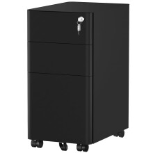 YITAHOME 3-Drawer Metal Filing Cabinet Office Compact Portable Slim File Cabinet Drawers with Keys Pre-Built Office Storage Cabinet for A4/Letter/Le