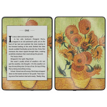 Custodia protettiva MightySkins Glossy Glitter per Kindle Paperwhite 2018, modello impermeabile - Girasoli Van Gogh | Finitura protettiva e durev