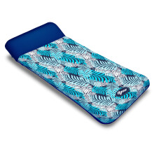 Aqua Oversized Contour Pool Float Lounge - Ekstra stor - Stofd?kket oppustelig poolfloats til voksne - Bl? bregner