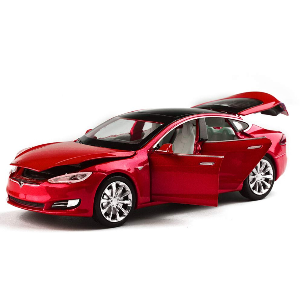 MiniToy     Voiture miniature S en alliage     tirer,    chelle 1/32, pour tout-petits et enfants (rouge)
