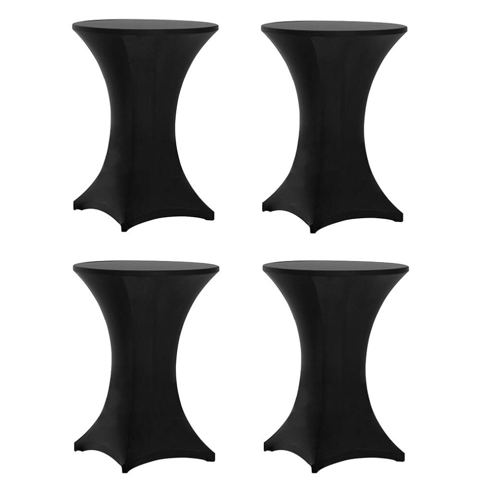 Tina's 4 Pack 30x42 Inch Highboy Spandex Cocktail Table Covers Black Cocktail Table Spandex Covers Fitted Stretch Cocktail Table Tablecloth for Roun