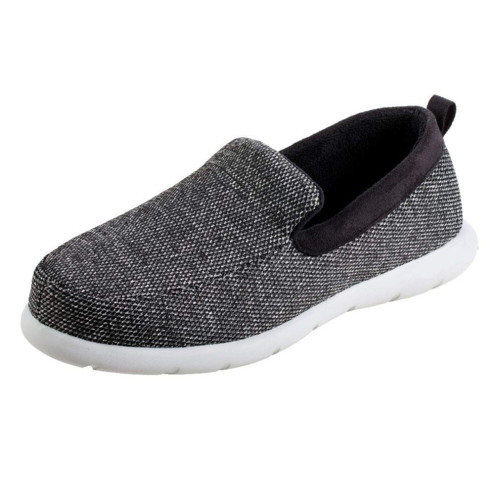 isotoner Zenz Men's Sport Knit Moccasin Slip-on Shoe Dark Charcoal Heather 8