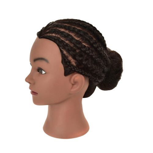 RIHANNAHAIR 100% Αληθινή Κεφαλή Μανεκέν Μαλλιών με Βάση για Εκπαίδευση Κομμωτών 2