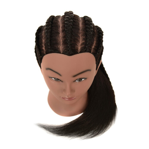 RIHANNAHAIR 100% Αληθινή Κεφαλή Μανεκέν Μαλλιών με Βάση για Εκπαίδευση Κομμωτών 1