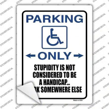 Smart Blonde P-720s-L Handicapped Parking Novelty Rectangle Sticker Decal - Large