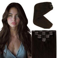 Ve Sunny Clip-in Extensions Dunkelbraun Echthaar