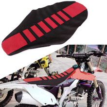 E-riding universele grijper motorfiets stoelhoes rubber zacht - CR85 CR125 CR250 CRF150F CRF150R voor pit crossmotoren (rood)