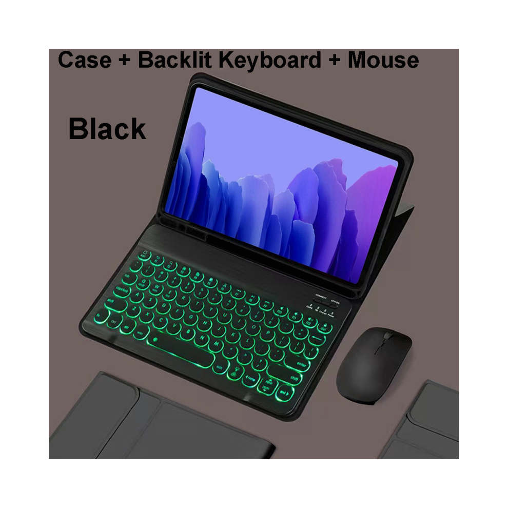 ( B Backlight, Spanish Keyboard) For Samsung Galaxy Tab A7 10.4 Inch Case, Bluetoot Black 967854406689
