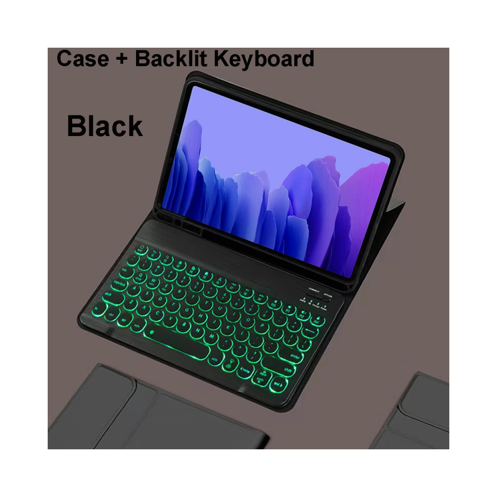 ( A Backlight, Korean Keyboard) For Samsung Galaxy Tab A7 10.4 Inch Case, Bluetoot Black 967854407167