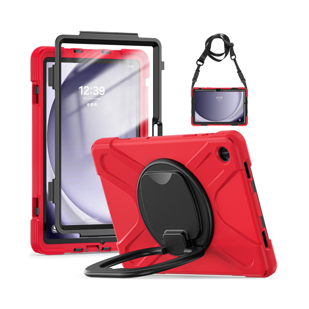 (, S7 Fe 2021 T730) 360 Rotation Case For Samsung Galaxy Tab S9 Fe Plu Red 967854418576