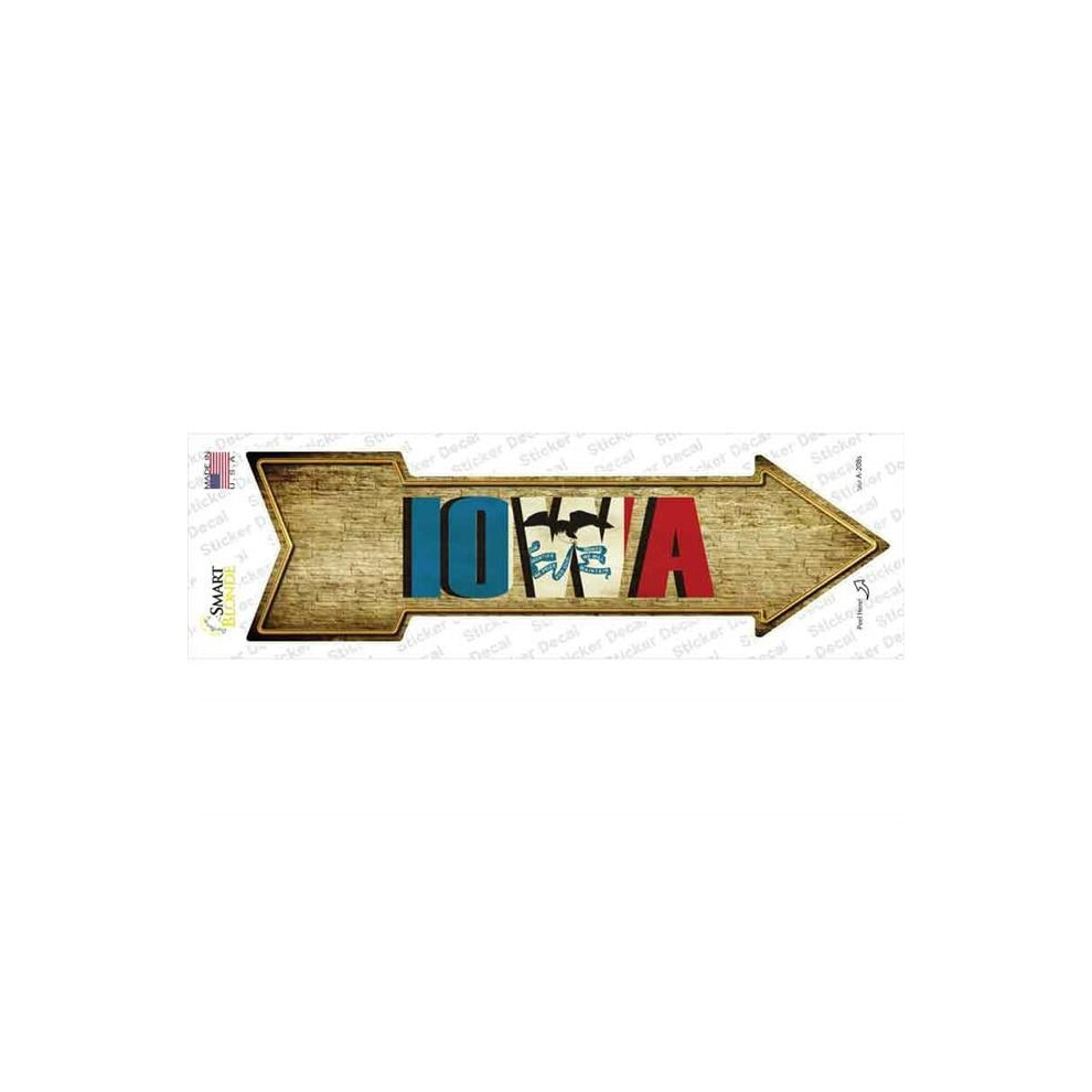 Smart Blonde A-208S-M Iowa Novelty Arrow Sticker Decal - Medium 792636314032
