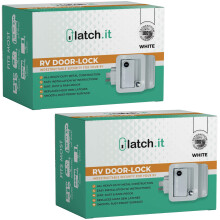 LATCH.IT Loquet de porte de camping-car blanc | Serrures de porte de camping-car 2 cls identiques pour caravanes de voyage | Serrure de porte